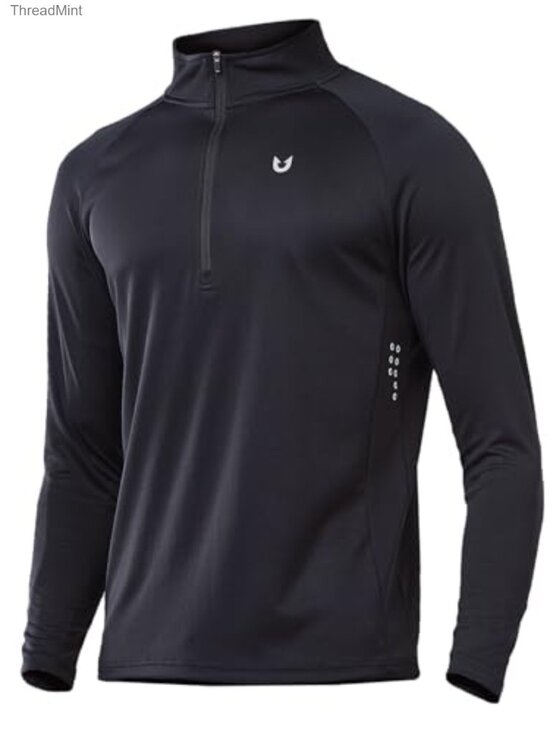 Other - Men's Quarter Zip Pullover Athletic Running Shirt Long Sleeve Quick Dry